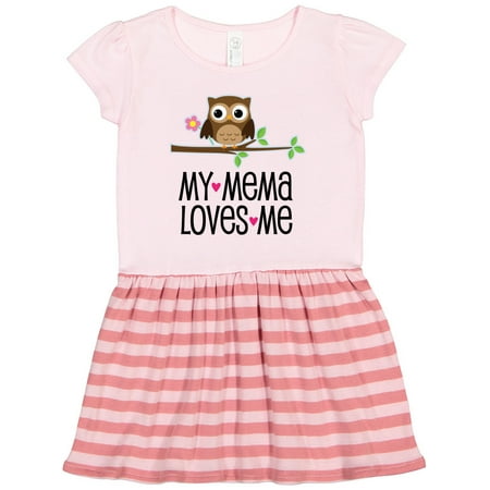 

Inktastic Mema Loves Me Girl Owl Gift Toddler Girl Dress