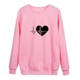 thumbnail image 4 of Besolor Womens Fall Spring Sweatshirt Heart Printed Crewneck Long Sleeve Tops Casual Loose Plus Size Pullover Blouse, 4 of 4