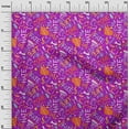 thumbnail image 3 of oneOone Viscose Jersey Fuschia Pink Fabric Abstracts Diy Clothing Quilting Fabric Print Fabric By Yard 60 Inch Wide, 3 of 5