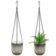 thumbnail image 2 of Hanging Self Watering Planter Pots For Indoor Use Round Minimalist Design 4.7×4.5×4.5in 2Set, 2 of 2
