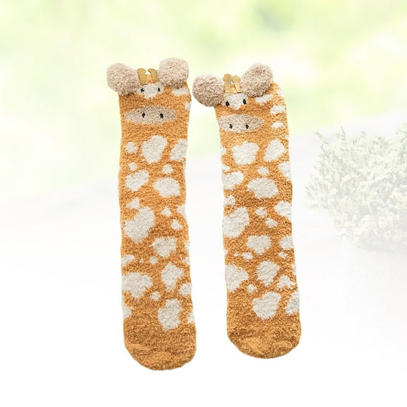 Raindrops Fuzzy Socks for Girls Coral Fleece 1 Pair for Sleeping Socks Indoor Wear