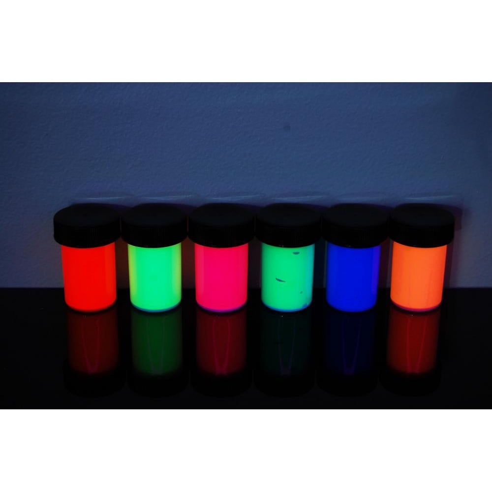 DirectGlow 3/4oz UV Blacklight Reactive Fluorescent Acrylic Paint Set