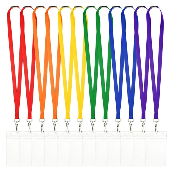 Uxcell 12Pack Colored Lanyards for ID Badges, Breakaway Lanyards for Keys, Multicolor