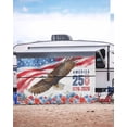 thumbnail image 5 of 4th of July RV Awning Sun Shade Screen 9'X15.3' American Flag Bald Eagle Mesh Sunscreen Poppy 250th Anniversary Awning Shade Screen with Zipper UV Blocker Completed Kits for RV Motorhome Camper, 5 of 7