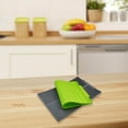 thumbnail image 4 of CNKOO Dish Drying Mat Anti-Slip Drip Tray with Gutter Heat-Resistant Kitchen Accessories  Black Large, 4 of 8
