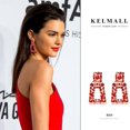 thumbnail image 3 of XINQIHANG Golden/Silver Raised Design Statement Earrings, 3 of 7