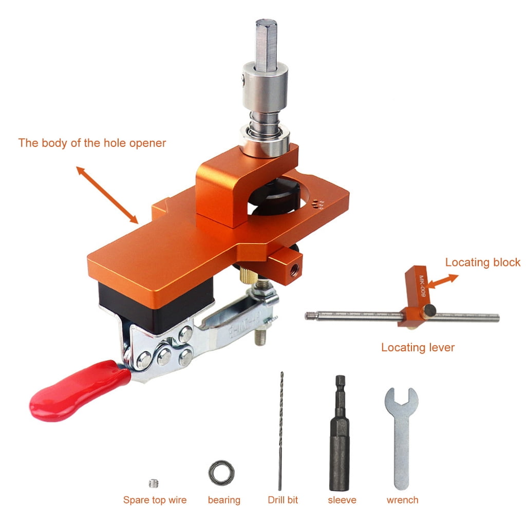 Concealed Hinge Jig with Extra Screw Hole Guide 35mm Hole Drilling Guide Locator for Cabinet Door Mounting Puncher Tool