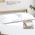 thumbnail image 4 of Fundas de almohada con hebra extendida, 100% algodón, estándar, tamaño queen white, x2, 4 of 7