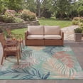 thumbnail image 5 of SAFAVIEH Cabana Oakley Botanical Indoor/Outdoor Area Rug, Green/Rust, 10' x 10' Square, 5 of 16