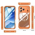 thumbnail image 4 of Magnetic for iPhone 17 Pro Max Case with Screen Protector, [Compatible with MagSafe] Luxury Clear Slim Full-Body Protection Shockproof Rugged Bumper Case for iPhone 17 Pro Max, Orange, 4 of 5