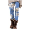 thumbnail image 4 of Mnuaqn Floral Leggings for Women High Waisted Vintage Printed Tummy Control Leggings Casual Plus Size Yoga Pants Slim Tights (S, Blue), 4 of 6