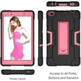 thumbnail image 4 of Mignova for Lenovo Tab E8/TB8304F 8.0 Inch Tablet Case,Heavy Duty Shockproof Hybrid Rugged Hard Armor Full Body Protective Case with Built-in Stand for Lenovo Tab E8/TB8304F 8.0 Inch(Black/Pink), 4 of 6