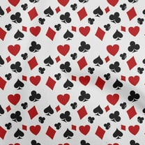 oneOone Polyester Spandex Red Fabric Poker Card Sewing Craft Projects Fabric Prints By Yard 56 Inch Wide