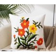thumbnail image 5 of Flower Embroidered Pillow Covers Farmhouse Throw Pillow Cover Garden Cushion Case for Home Decor Couch Throw Pillows 18x18inch Set of 4, 5 of 6