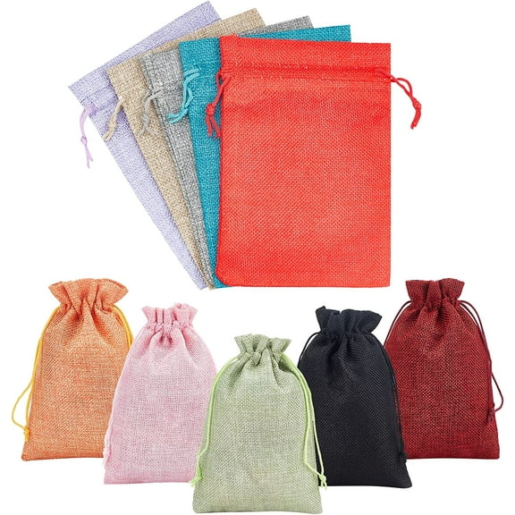 10pcs 5x7'' Burlap Bags with Drawstring Advent Calendar Bag Gift Sachets Gift Bags Jewelry Pouches Sacks Burlap Bag Packing Storage