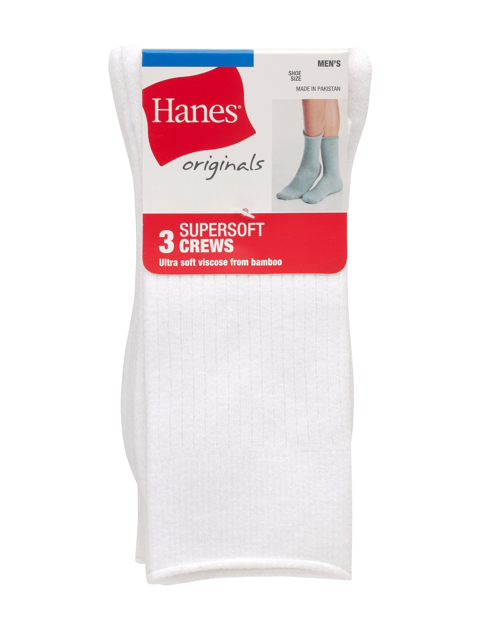 Crew Socks Pack, 3 Pairs, Originals SuperSoft Crew Socks for Men, Comfort Stretch