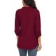 thumbnail image 5 of Guardurnaity Camisa de mujer con cuello en V Color sólido Top Verano Camisa V Casual Blusa suelta Prendas para la parte del cuerpo Vino rojo L Guardurnaity AP003082-03, 5 of 6