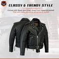 thumbnail image 3 of Daniel Smart XS to 12XL Classic Mens Leather Motorcycle Jacket with Sides laces Design, 3 of 5