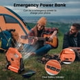 thumbnail image 4 of Ventilador de camping Odoland de 2000 mAh con luz LED, batería de 10 horas, color naranja, 4 of 7