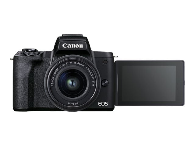 Canon EOS M50 Mark II - Digital camera - mirrorless - 24.1 MP - APS-C - 4K / 24 fps - 3x optical zoom EF-M 15-45mm IS STM lens - Wi-Fi, Bluetooth - black - Walmart.com