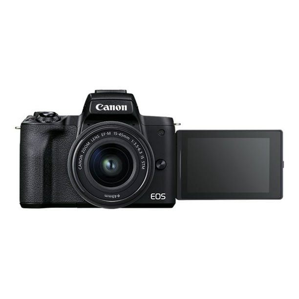 Canon EOS M50 Mark II - Digital camera - mirrorless - 24.1 MP APS-C - 4K / 24 fps - 3x optical zoom EF-M 15-45mm IS lens - Wi-Fi, Bluetooth - black - Walmart.com