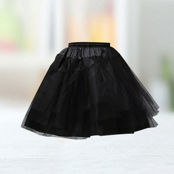 Raindrops Black Woman Tutu Skirt Short Petticoat with Elastic Waist for ce Ballet Costume