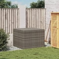ammoon Gray Poly Rattan Garden Storage Box 76.9 Gal Weather Resistant