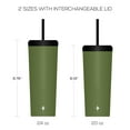 thumbnail image 4 of JoyJolt Vacuum Insulated Tumbler with Flip Lid and Straw - 24 oz - Green, 4 of 6