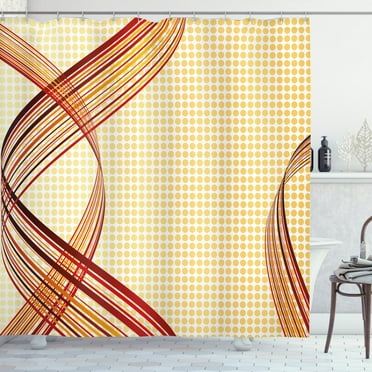 Ambesonne Modern Shower Curtain, Abstract Curvy Stripes, 69"Wx70"L, Multicolor
