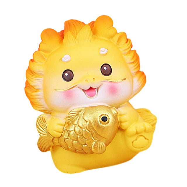 Chinese New Year Dragon Figurine Mini Cute Animal for Desktop Entryway Shelf D