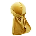 thumbnail image 6 of GPOECD Unisex Solid Color Extra Large Head Wrap Scarf Turban Hat for Men Women Fashion Accessory Sports Outdoor Yoga Running Z8151-Gold,One Size, 6 of 6