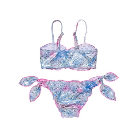 

Huakaishijie Toddler Kids Girl Bikinis Set Mermaid Beach Swimsuit Beachwear Bathing Suit 7-15 Years