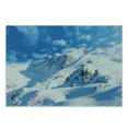 thumbnail image 3 of Mountain Cutting Board, Mountain Landscape Ski Slope Winter Seasonal Sport Telfer and Snowboarding Image, Decorative Tempered Glass Cutting and Serving Board, Small Size, White Blue, by Ambesonne, 3 of 5