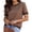 Coffee, variant on Sweater for Women Short Sleeve Light-Weight Crew Neck 2026 Summer Tops Dressy Casual Clothes White L