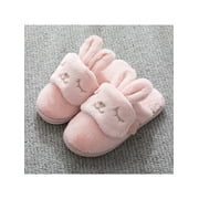 Daeful Mens Womens Cute Rabbit Ear Plush Slippers Indoor Winter Warm Soft House Shoes