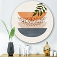 thumbnail image 1 of Designart - Abstract Geometrical Sun and Moon With Leaf III - Modern Metal Circle Wall Art, 1 of 5