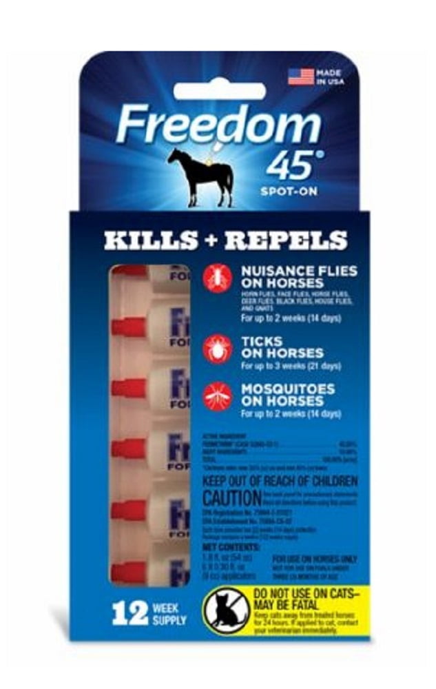 Freedom 45 1000926 SpotOn Treatment for Horses, Ticks Repellant, 6 pcs./Pack