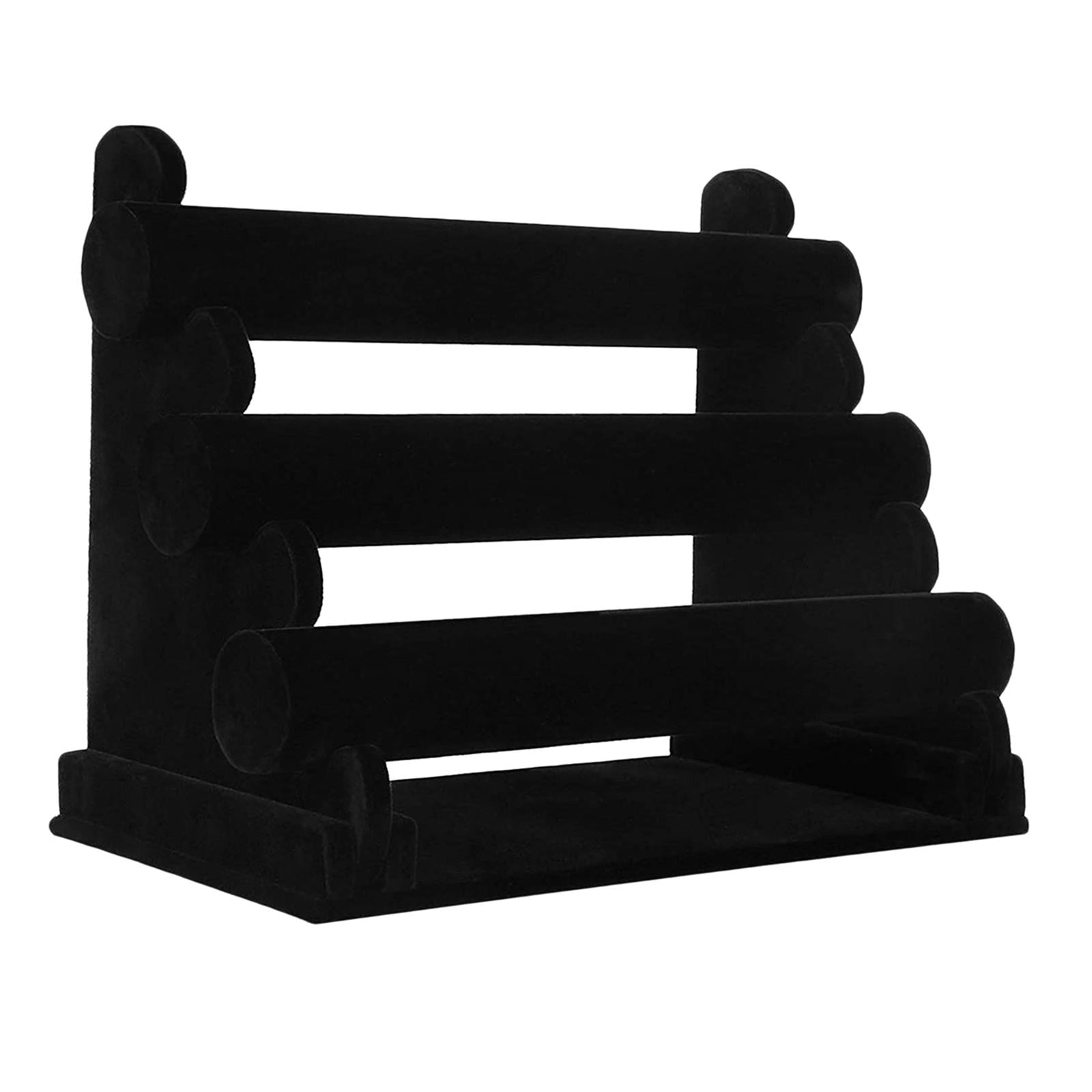 Black Velvet 3-Tier Jewelry Stand Organizer