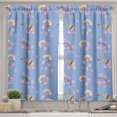 thumbnail image 2 of Ambesonne Japanese Art Valance & Curtain, Music Biwa Blossoms, 55"x36", Lavender Blue Pink Cream, 2 of 7