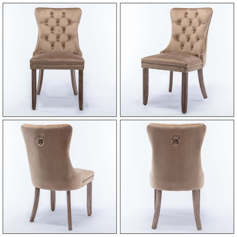 Aukfa High End Upholstered Dining Chairs Set of 2 Modern Tufted