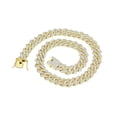 thumbnail image 1 of 14mm Coarse Encryption Full Diamond Diamond Cuban Chain Necklace Alloy Hip Hop Style Unique Shape, 1 of 4