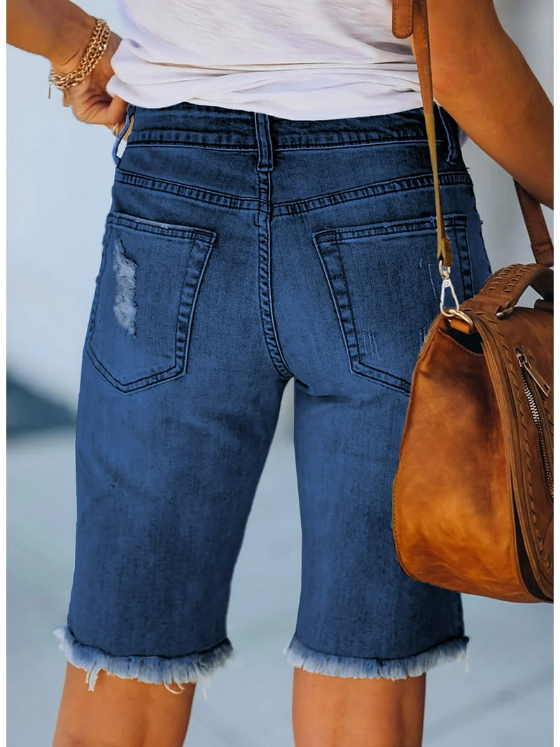 パンツ BOTTEGA VENETA Women Shorts  Burmudas 743610V36J0 2585 BROW Bottega Veneta Wide black/blue melange wool bermuda shorts