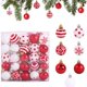 thumbnail image 4 of Esfera 50 adornos navideños de plástico para árbol con pintura efecto nieve, bolas colgantes para decorar fiestas navideñas, 4 cm Rkxzt, 4 of 8