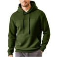 thumbnail image 2 of WREESH Men's Waffle Hoodie Lightweight Solid Color Long Sleeve Workout Sweatshirt Gym Athletic Hooded Pullover Outwear Olive Green, 2 of 9
