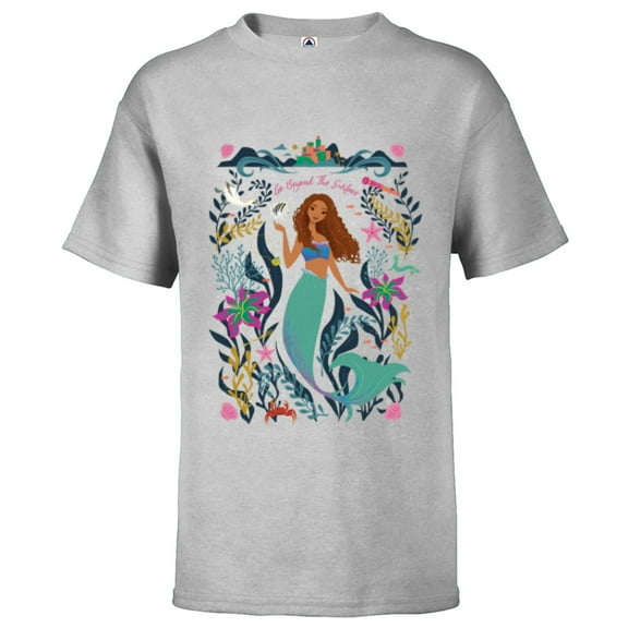 Disney The Little Mermaid Ariel Beyond the Surface - Short Sleeve T-Shirt for Kids - Customized-Athletic Heather