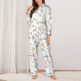 thumbnail image 2 of Fotbe Cartoon House Pattern Long Sleeve Pajama Set for Women,Sleepwear Set,2-piece Loungewear Set,Soft PJs Comfy Nightwear with Pockets -XX-Large, 2 of 7