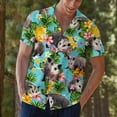 thumbnail image 6 of Tropical Opossum Pineapple Hawaiian Shirt For Men Floral Possum Mens Hawaiian Shirts Short Sleeve Button Down Shirt Men, 6 of 7