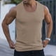 thumbnail image 1 of pstuiky Camisetas sin mangas, Camiseta deportiva informal ajustada a rayas de color liso con cuello redondo y sin mangas para hombre Tops elegantes para mujer xxxl, 1 of 3