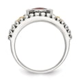 thumbnail image 2 of Sterling Silver Two Tone Silver And Gold Plated Sterling Silver w/Garnet Ring Size 7, 2 of 6