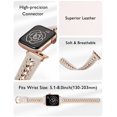 thumbnail image 4 of TOYOUTHS Leather Bands Compatible with Apple Watch Band 38/40/41/42/44/45/49mm Women, Dressy Leather Strap with Stainless Steel Metal Hollow-out Chain Bracelet for iWatch Ultra 2,Series 9 8 7 6 5-1, 4 of 7